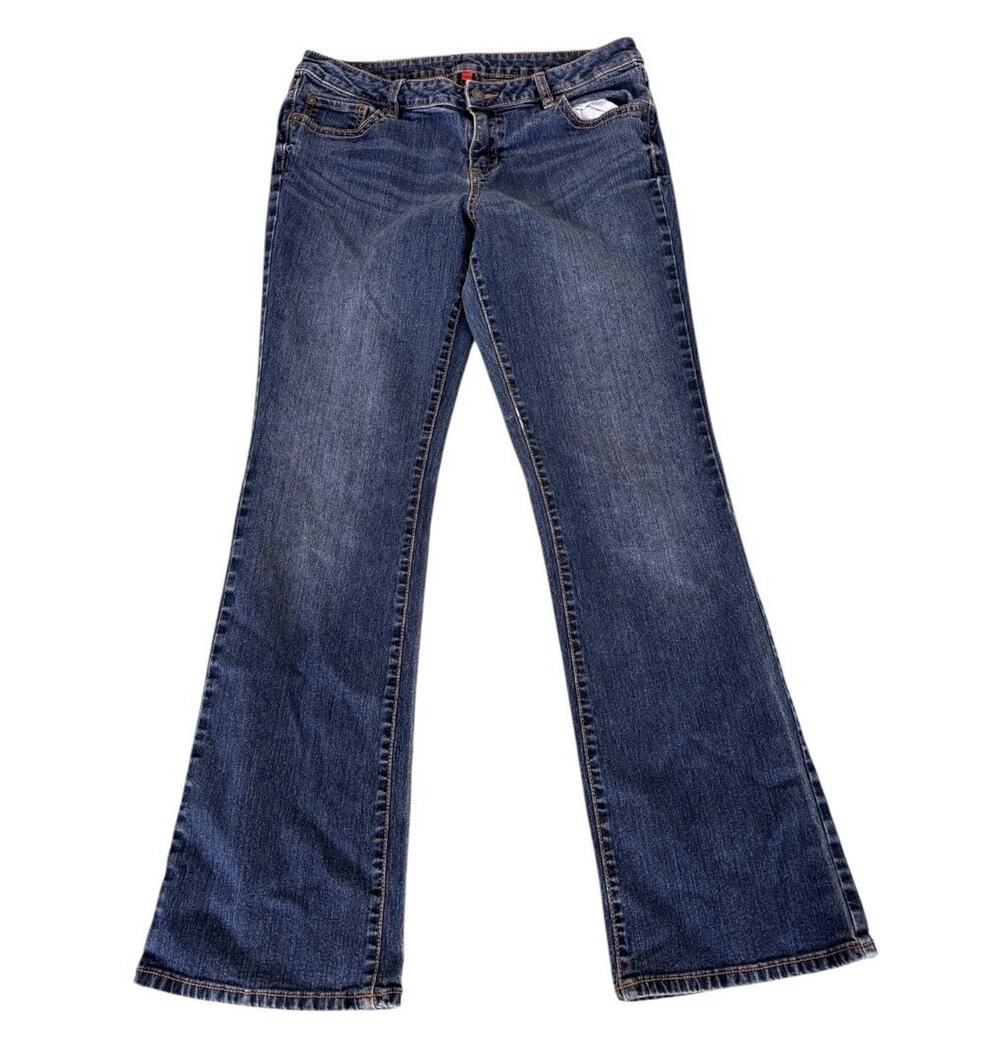 Sonoma Flap Pocket Bootcut Jeans Blue Mid Rise Stretch Y2K Style 10 Tall